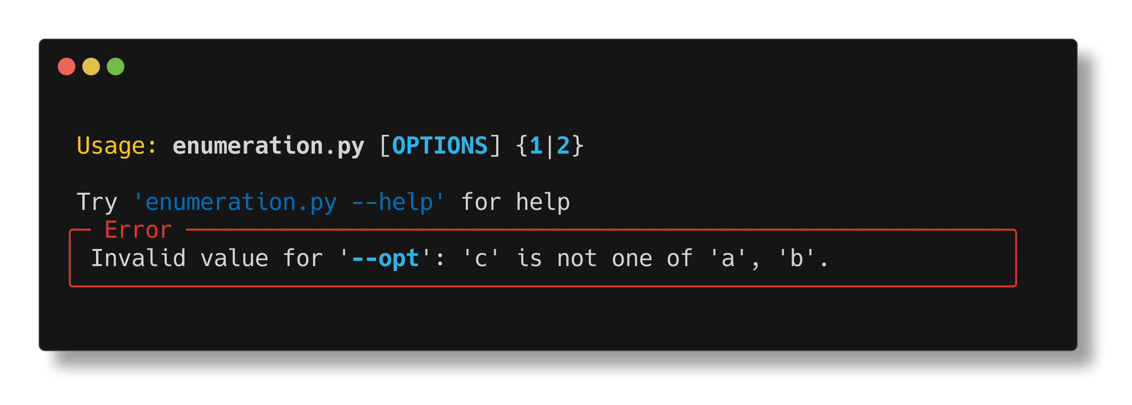 Enumeration example error