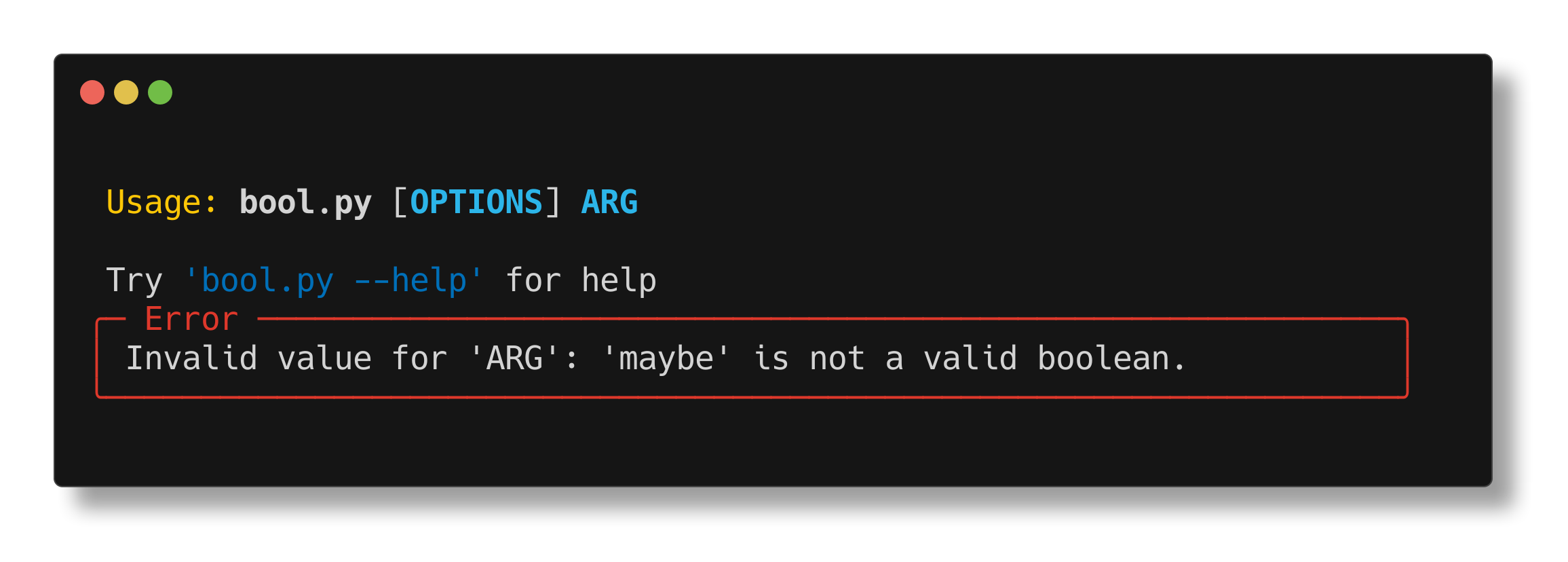 Boolean example error